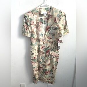 Vintage Sheri Martin Floral Dress Size 8 Cottagecore Coquette Romantic Feminine
